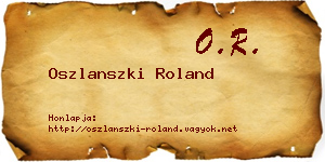 Oszlanszki Roland névjegykártya