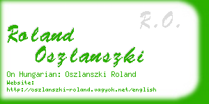 roland oszlanszki business card